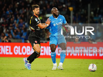 Pablo Mari (AC Monza) and Romelu Lukaku (SSC Napoli) during the Italian championship Serie A football match between SSC Napoli and AC Monza...