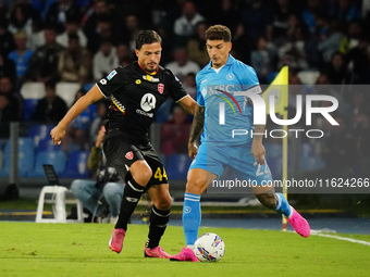 Giovanni Di Lorenzo (SSC Napoli) and Andrea Carboni (AC Monza) during the Italian championship Serie A football match between SSC Napoli and...