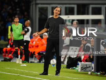 The head coach Alessandro Nesta (AC Monza) appears disappointed during the Italian championship Serie A football match between SSC Napoli an...