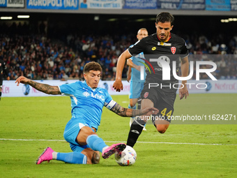 Giovanni Di Lorenzo (SSC Napoli) and Andrea Carboni (AC Monza) during the Italian championship Serie A football match between SSC Napoli and...