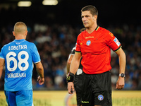 Gianluca Manganiello (Referee) officiates the Italian championship Serie A football match between SSC Napoli and AC Monza at Diego Armando M...