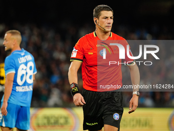 Gianluca Manganiello (Referee) officiates the Italian championship Serie A football match between SSC Napoli and AC Monza at Diego Armando M...