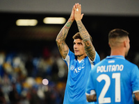 Giovanni Di Lorenzo claps his hands to tifosi during the Italian championship Serie A football match between SSC Napoli and AC Monza in Napl...