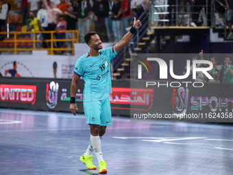 Timothey N'Guessan of FC Barcelona after the 17th IHF Men's Club World Championship 2024 preliminary round match between Al Ahly Sporting Cl...