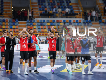 Team Al Ahly SC after the 17th IHF Men's Club World Championship 2024 preliminary round match between Al Ahly Sporting Club and FC Barcelona...