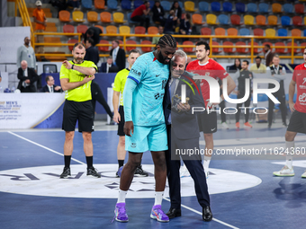 Dika MEM wins Man of the Match after the 17th IHF Men's Club World Championship 2024 preliminary round match between Al Ahly Sporting Club a...