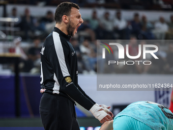 Mohamed Ibrahim of Al Ahly SC during the 17th IHF Men's Handball Club World Championship 2024 preliminary round match between Al Ahly Sporti...