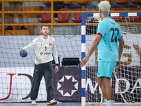 Gonzalo Perez de Vargas Moreno of FC Barcelona during the 17th IHF Men's Club World Championship 2024 preliminary round match between Al Ahl...