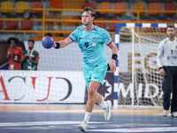 Jonathan Carlsbogard of FC Barcelona during the 17th IHF Men's Club World Championship 2024 preliminary round match between Al Ahly Sporting...