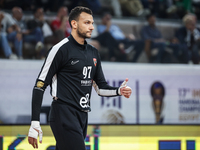 Mohamed Ibrahim of Al Ahly SC celebrates during the 17th IHF Men's Club World Championship 2024 preliminary round match between Al Ahly Spor...