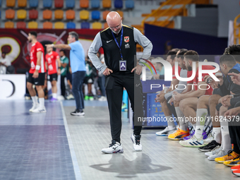 Coach Stefan Madsen of AL Ahly SC during the 17th IHF Men's Handball Club World Championship 2024 preliminary round match between Al Ahly Sp...