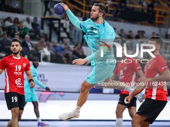 Luis Diogo DA SOUSA FRADE of FC Barcelona tries to score during the 17th IHF Men's Club World Championship 2024 preliminary round match betw...