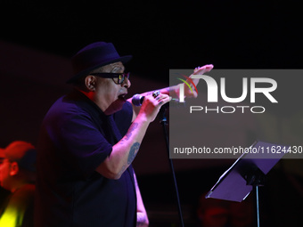 Armando Palomas performs during the ''Hasta Siempre Presidente Fest'' at the Monumento to the Revolution in Mexico City, Mexico, on Septembe...