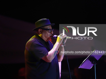 Armando Palomas performs during the ''Hasta Siempre Presidente Fest'' at the Monumento to the Revolution in Mexico City, Mexico, on Septembe...