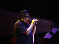 Armando Palomas performs during the ''Hasta Siempre Presidente Fest'' at the Monumento to the Revolution in Mexico City, Mexico, on Septembe...