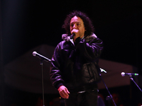 Members of the Orquesta Internacional band perform during the ''Hasta Siempre Presidente Fest'' at the Monumento to the Revolution in Mexico...