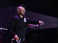 Arturo Ruelas, known as ''Pinocho,'' vocalist of the Los Estramboticos band, performs during the ''Hasta Siempre Presidente Fest'' at the Mo...