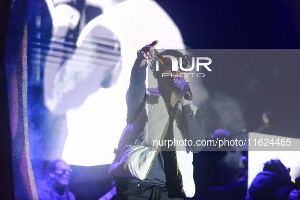 Rapper Erick Raul Aleman Ramirez, known as 'Aleman,' performs during the ''Hasta Siempre Presidente Fest'' at the Monumento to the Revolutio...