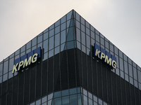 British multinational professional services network KPMG signage is pictured in Warsaw, Poland on September 28, 2024. (