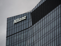 German multinational financial services company Allianz SE signage is pictured in Warsaw, Poland on September 28, 2024. (