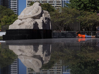 Visitors gather at the newly inaugurated Spirit Garden to observe National Day for Truth and Reconciliation in Toronto, Canada, on September...