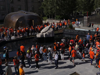 Visitors gather at the newly inaugurated Spirit Garden to observe National Day for Truth and Reconciliation in Toronto, Canada, on September...