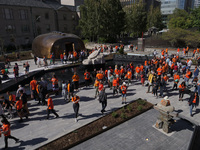 Visitors gather at the newly inaugurated Spirit Garden to observe National Day for Truth and Reconciliation in Toronto, Canada, on September...