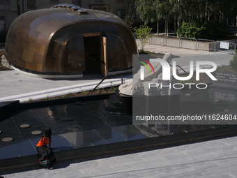 Visitors gather at the newly inaugurated Spirit Garden to observe National Day for Truth and Reconciliation in Toronto, Canada, on September...