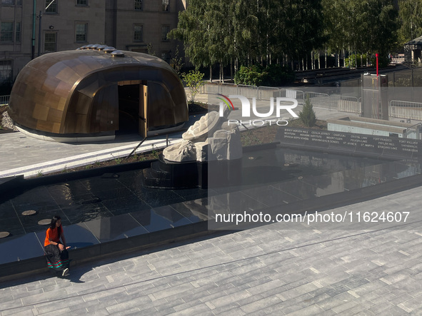 Visitors gather at the newly inaugurated Spirit Garden to observe National Day for Truth and Reconciliation in Toronto, Canada, on September...