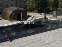 Visitors gather at the newly inaugurated Spirit Garden to observe National Day for Truth and Reconciliation in Toronto, Canada, on September...