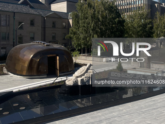 Visitors gather at the newly inaugurated Spirit Garden to observe National Day for Truth and Reconciliation in Toronto, Canada, on September...