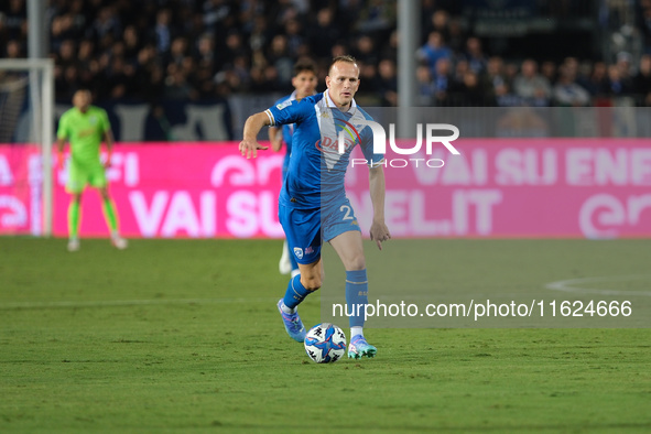 Lorenzo Dickman of Brescia Calcio FC carries the ball during the Italian Serie B soccer match between Brescia Calcio FC and US Cremonese at...