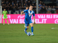 Lorenzo Dickman of Brescia Calcio FC carries the ball during the Italian Serie B soccer match between Brescia Calcio FC and US Cremonese at...