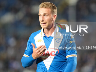 Matthias Verreth of Brescia Calcio FC during the Italian Serie B soccer championship match between Brescia Calcio FC and US Cremonese at Mar...