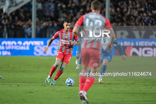 Cristian Buonaiuto of US Cremonese during the Italian Serie B soccer championship match between Brescia Calcio FC and US Cremonese at Mario...