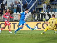 Gennaro Borrelli of Brescia Calcio FC scores the second goal of the match during the Italian Serie B soccer championship football match betw...