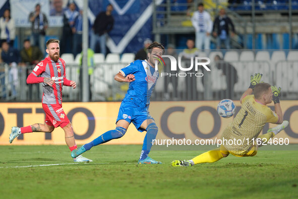 Gennaro Borrelli of Brescia Calcio FC scores the second goal of the match during the Italian Serie B soccer championship football match betw...