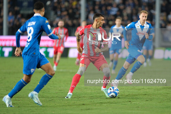 Michele Castagnetti of US Cremonese during the Italian Serie B soccer championship football match between Brescia Calcio FC and US Cremonese...