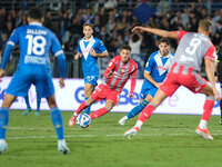 Manuel De Luca of US Cremonese is in action during the Italian Serie B soccer championship football match between Brescia Calcio FC and US C...