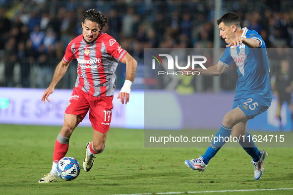 Leonardo Sernicola of US Cremonese during the Italian Serie B soccer match between Brescia Calcio FC and US Cremonese at Mario Rigamonti Sta...