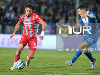 Leonardo Sernicola of US Cremonese during the Italian Serie B soccer match between Brescia Calcio FC and US Cremonese at Mario Rigamonti Sta...