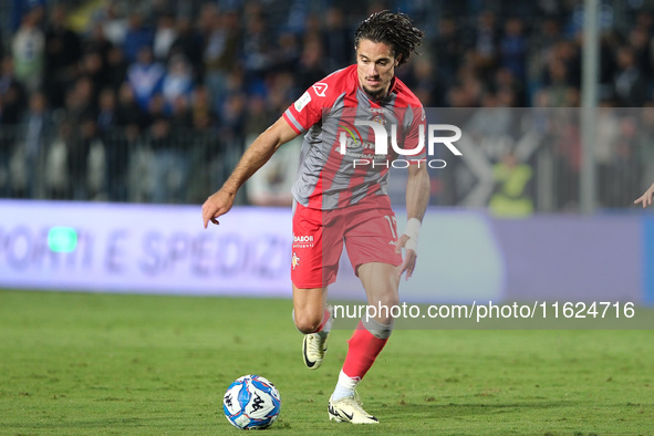 Leonardo Sernicola of US Cremonese during the Italian Serie B soccer match between Brescia Calcio FC and US Cremonese at Mario Rigamonti Sta...