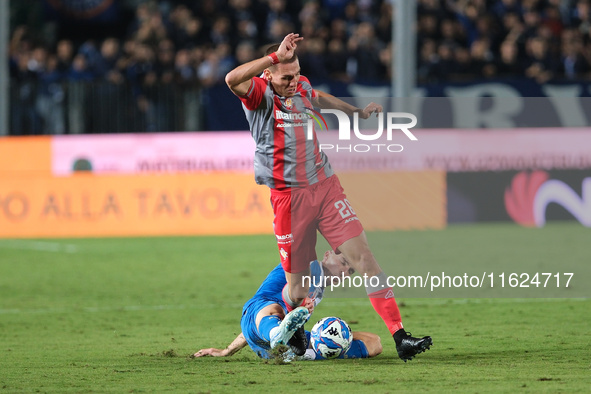 Valentin Antov of US Cremonese during the Italian Serie B soccer championship football match between Brescia Calcio FC and US Cremonese at M...