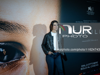 Actress Barbara Ronchi attends the ''Familia'' photocall at Cinema Adriano in Rome, Italy, on September 30, 2024. (