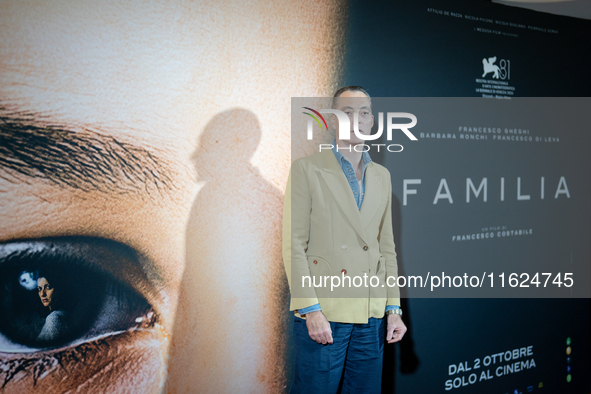 Actor Maurizio Lombardi attends the ''Familia'' photocall at Cinema Adriano in Rome, Italy, on September 30, 2024. 