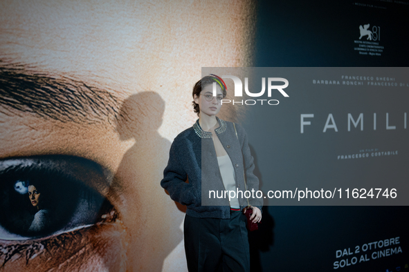 Actress Tecla Insolia attends the ''Familia'' photocall at Cinema Adriano in Rome, Italy, on September 30, 2024. 