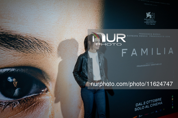 Actress Barbara Ronchi attends the ''Familia'' photocall at Cinema Adriano in Rome, Italy, on September 30, 2024. 