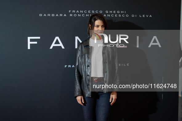 Actress Barbara Ronchi attends the ''Familia'' photocall at Cinema Adriano in Rome, Italy, on September 30, 2024. 