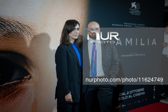 Luigi Celeste and Francesco Costabile attend the ''Familia'' photocall at Cinema Adriano in Rome, Italy, on September 30, 2024. 