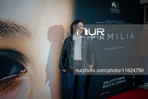 Actress Barbara Ronchi attends the ''Familia'' photocall at Cinema Adriano in Rome, Italy, on September 30, 2024. 